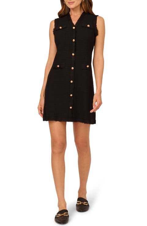 Sleeveless Waffle Knit Sweater Dress