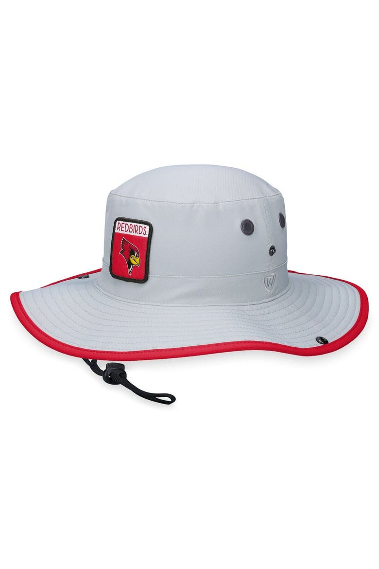 Men's Top of the World Gray Illinois State Redbirds Steady Bucket Hat, Main, color, Gray