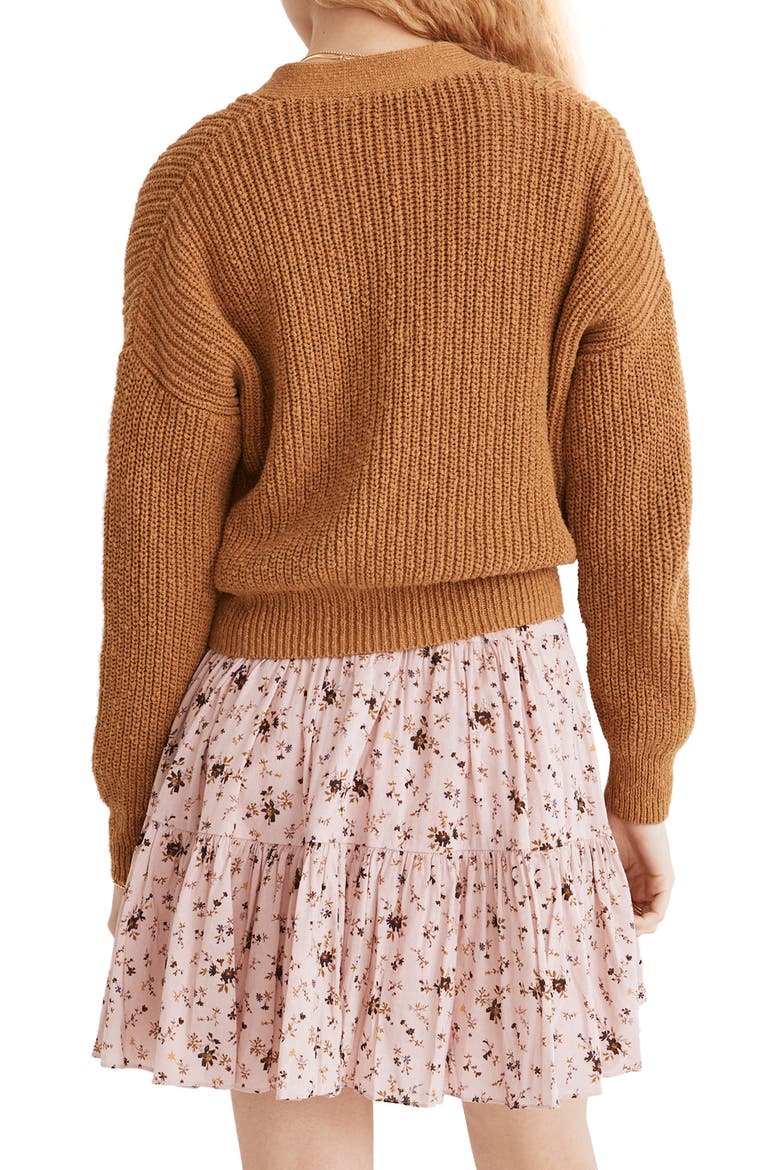 Greywood Crop Cardigan Sweater, Alternate, color, TOFFEE