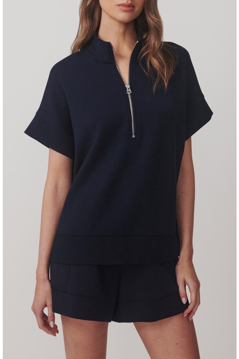 Ritchie Short Sleeve Half Zip, Main, color, NAVY