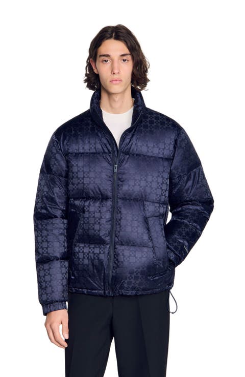 Water-repellent cross-motif puffer