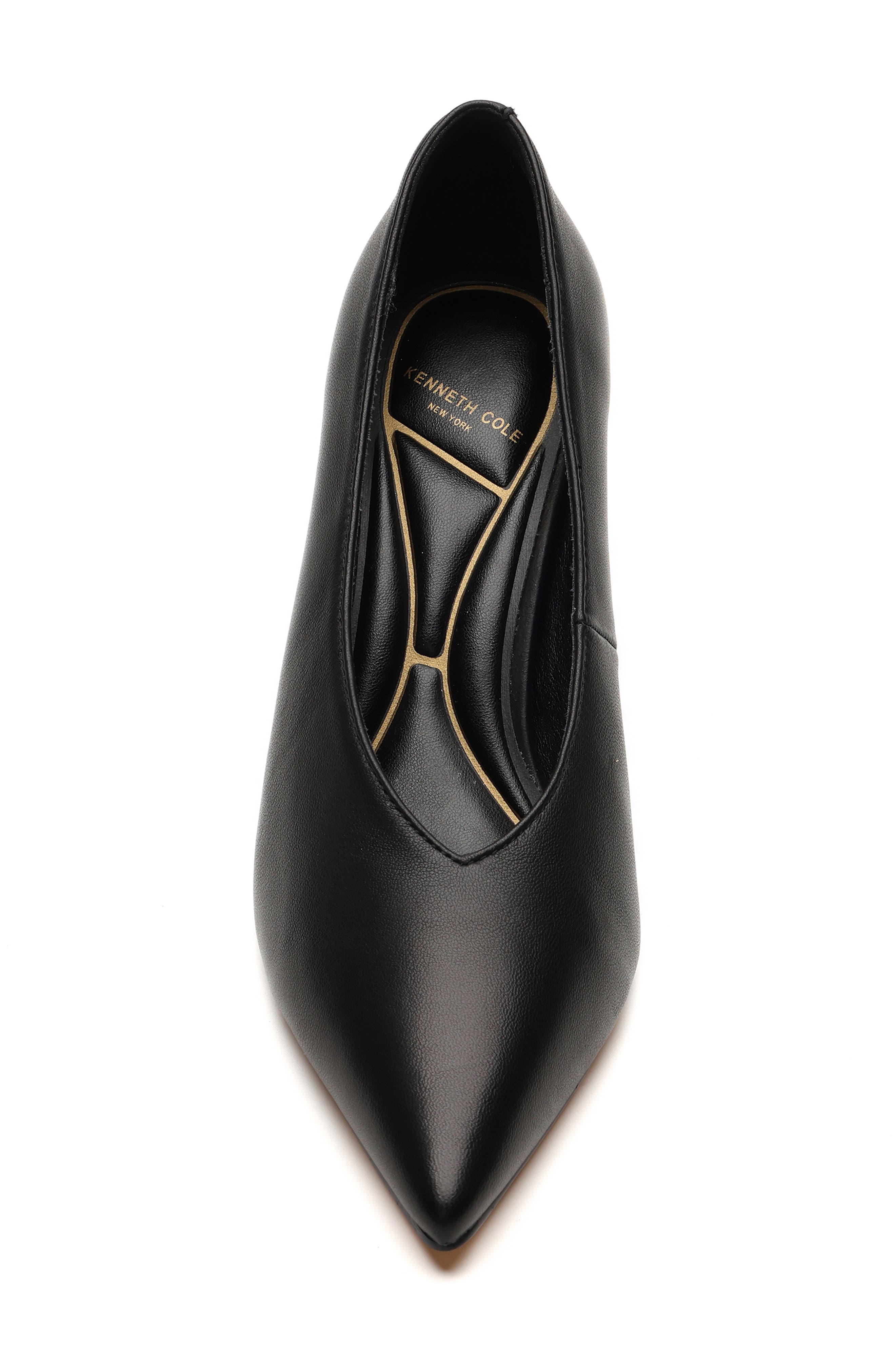 Perfecto Pointed Toe Faux Leather Pump, Alternate, color, BLACK LEATHER