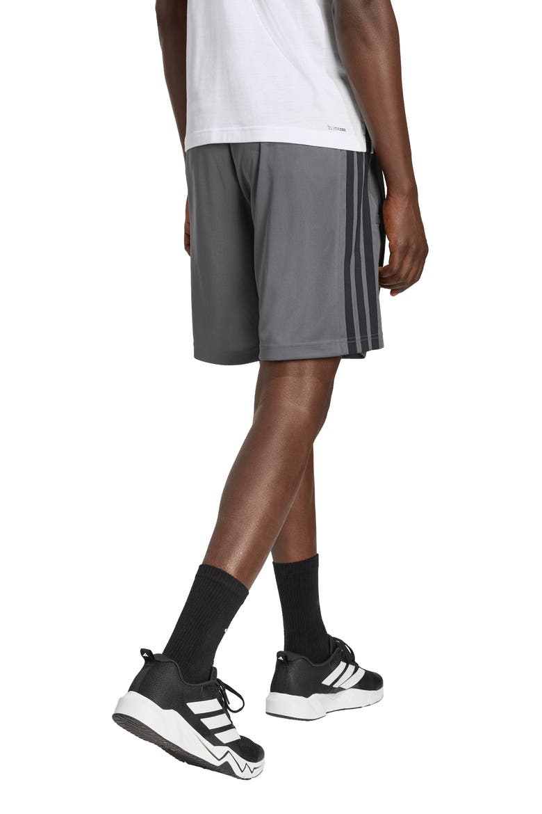 Essentials 3-Stripes Shorts, Alternate, color, GREY FIVE/ BLACK
