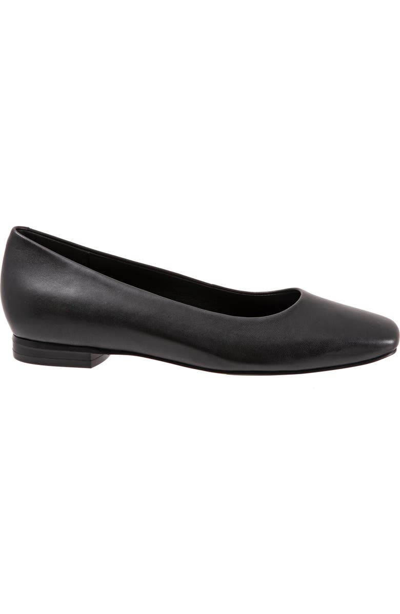 Trotters Honor Flat - Multiple Widths Available, Alternate, color, Black Leather