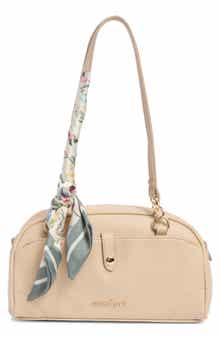 Soft Pebble Shoulder Bag with Scarf
