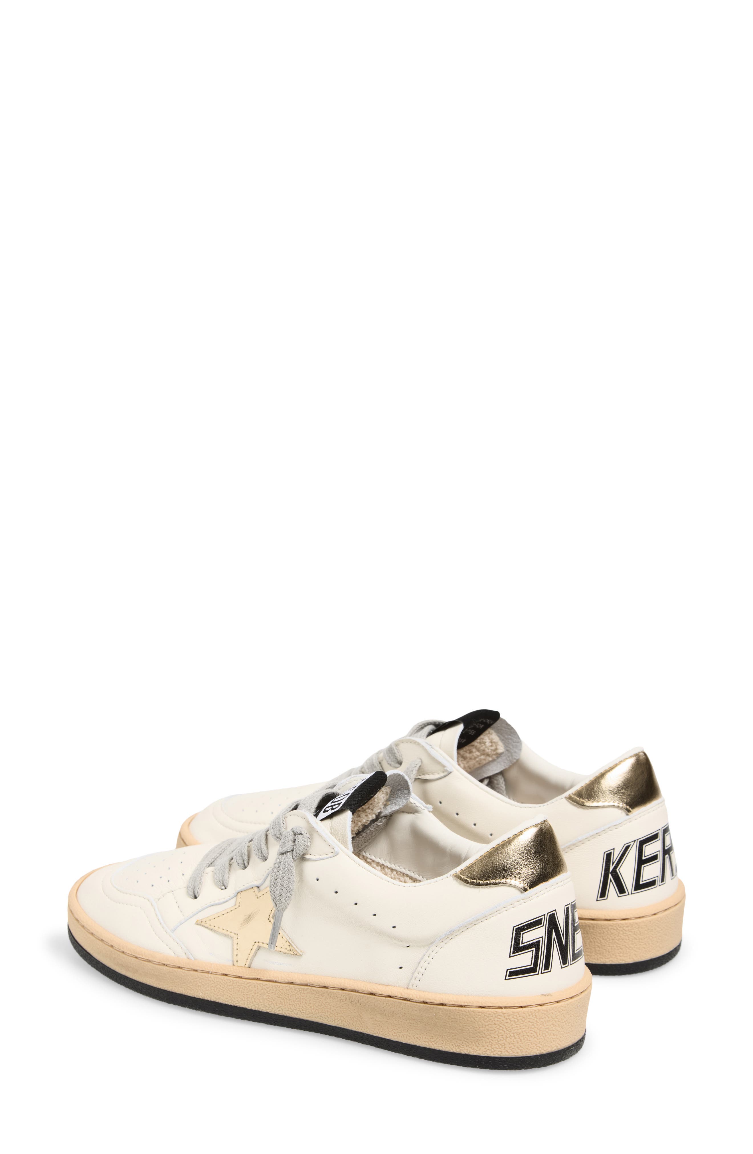 Golden Goose Kids' Ball Star Low Top Sneaker, Alternate, color, White/ Gold