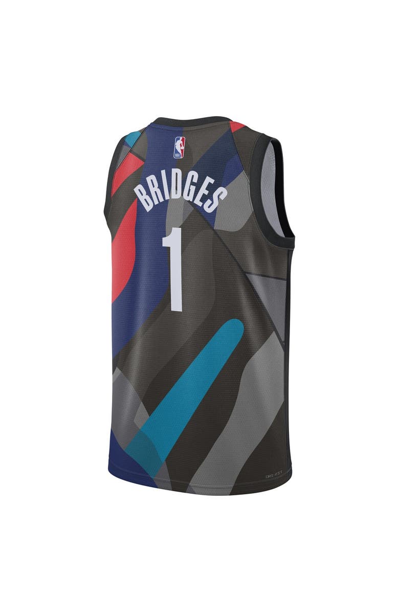 Nike Unisex Nike Mikal Bridges Black Brooklyn Nets 2023/24 Swingman Jersey - City Edition, Alternate, color, 