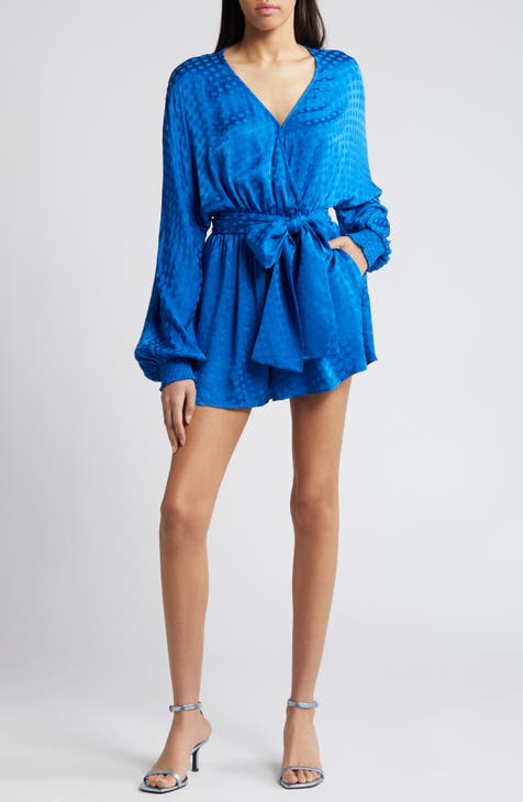 Jacquard Polka Dot Long Sleeve Romper