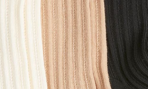 Hue 3-pack Scalloped Pointelle Crew Socks In Multi