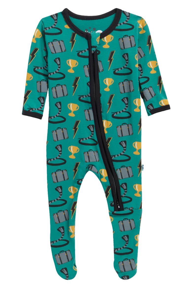 Print Zip Footie, Main, color, IVY MAGIC