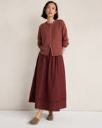 Haven Well Within Pima Cotton Poplin Lace Pintuck Midi Skirt