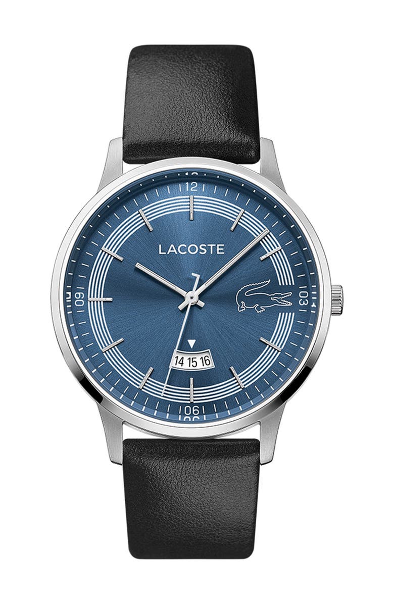 Lacoste Men's Madrid Leather Strap Watch, 41mm, Alternate, color,