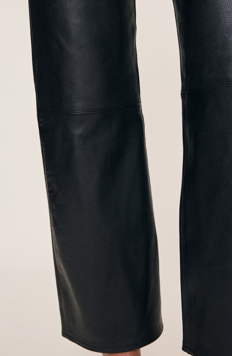 DL1961 Karmine High Waist Refined Wide Leg Leather Pants, Alternate, color, Obsidian