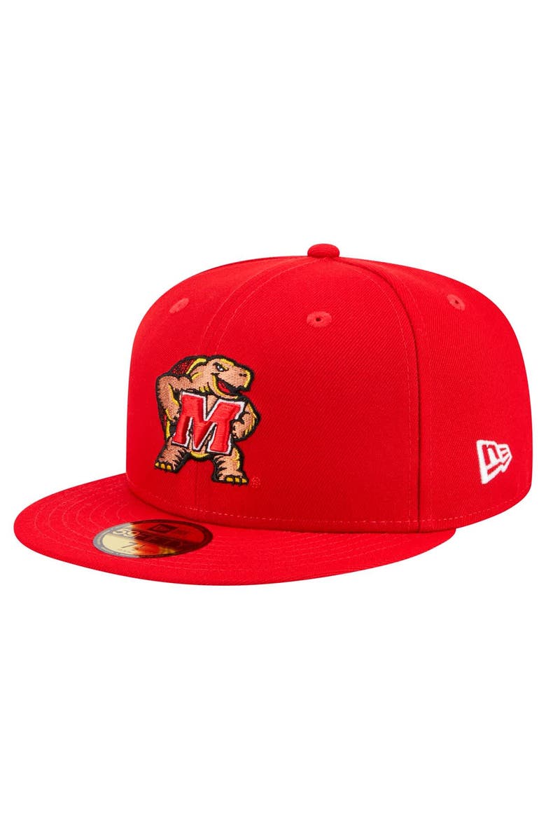 New Era Men's New Era Red Maryland Terrapins 59FIFTY Fitted Hat, Main, color, Red