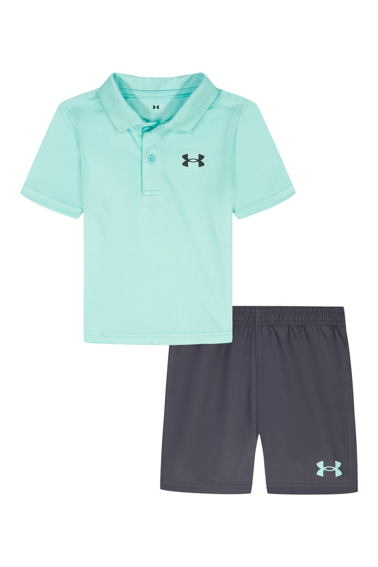 Kids' Polo & Shorts Set, Main, color, NEO TURQUOISE