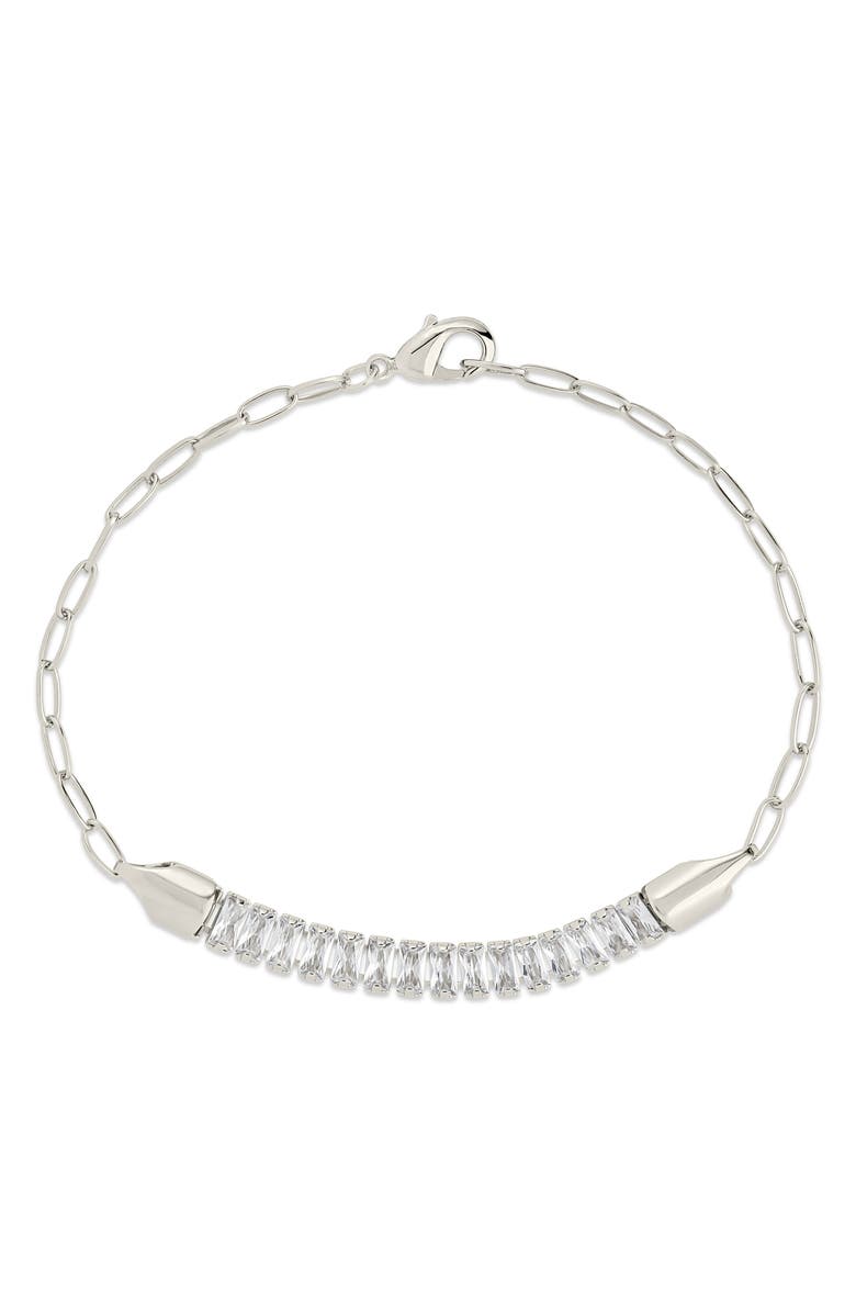Sterling Forever Mackenna Baguette Cubic Zirconia Bracelet, Alternate, color,