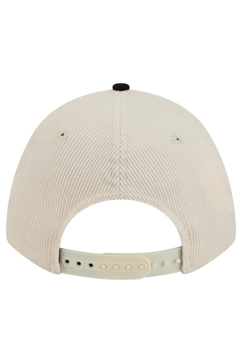 Men's New Era Navy/Cream Michigan Wolverines Arch Two-Tone Corduroy 9FORTY A-Frame Adjustable Hat, Alternate, color, Navy