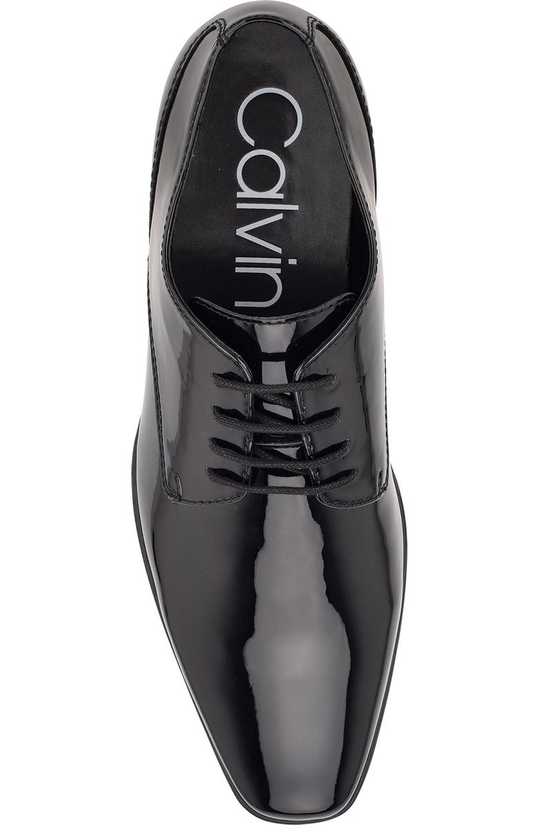Calvin Klein Brodie Patent Plain Toe Derby, Alternate, color, Black Patent