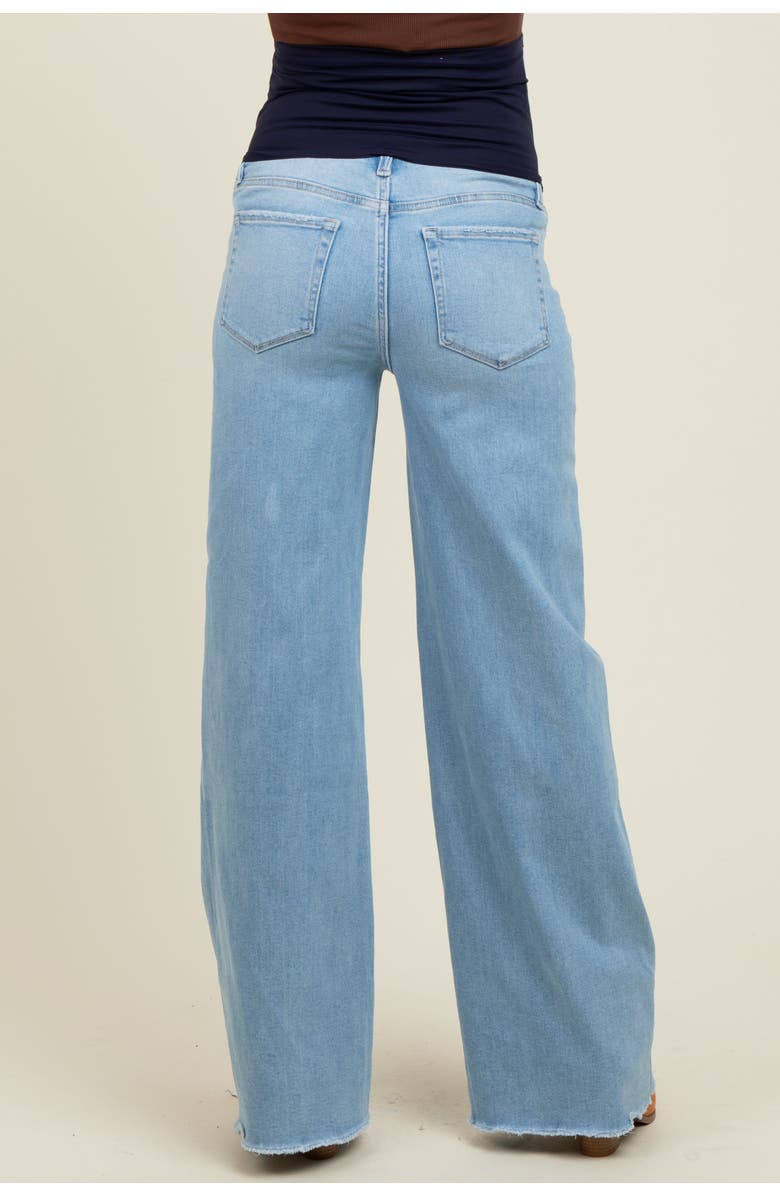 PinkBlush Raw Hem Wide Leg Maternity Jeans, Alternate, color, Light Blue