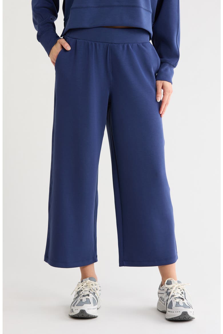 Leona Sandwash Softlite High Waist Wide Leg Culottes, Main, color, NAVAL BLUE