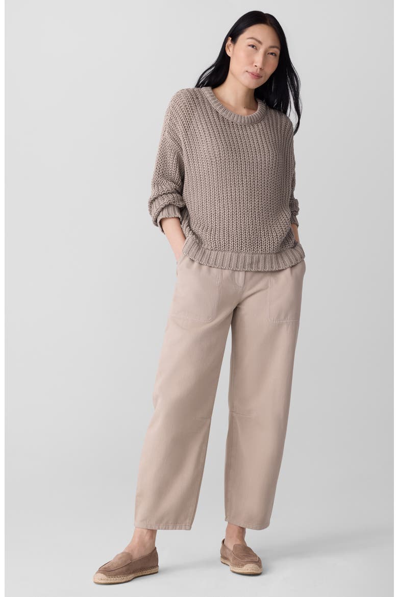 Crewneck Organic Cotton Sweater, Alternate, color, WHEAT