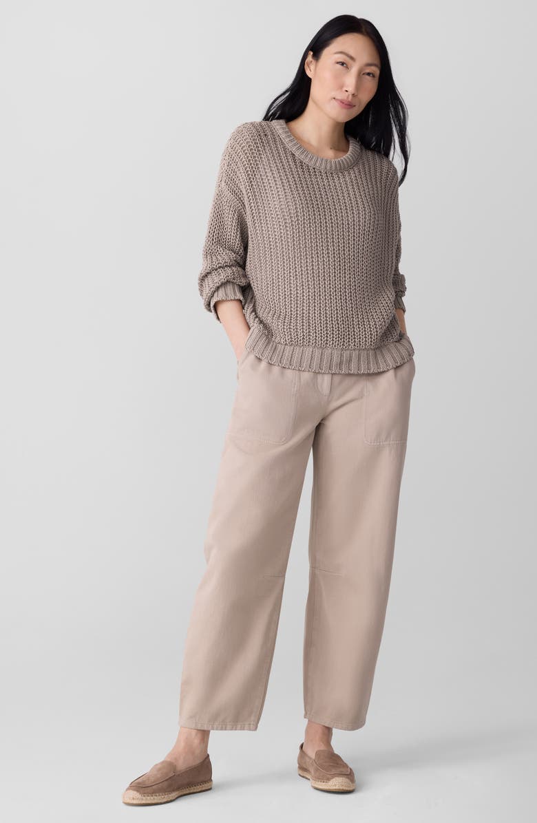 Eileen Fisher Crewneck Organic Cotton Sweater, Alternate, color, Wheat