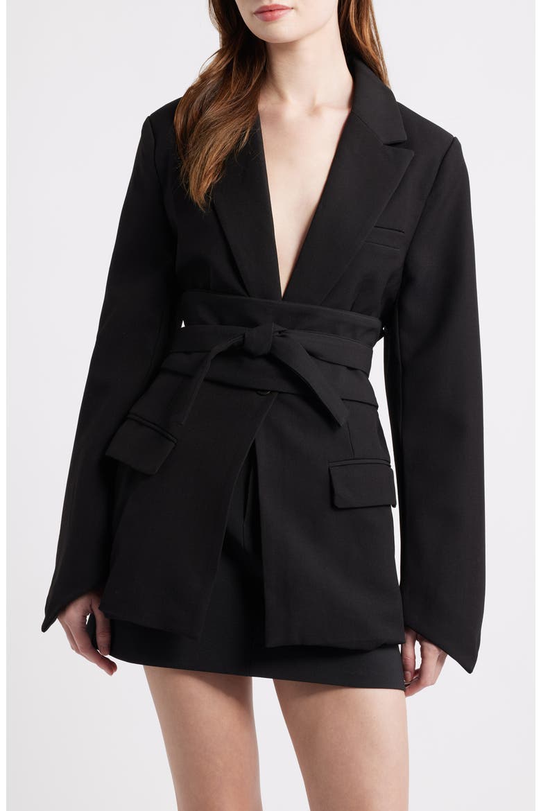 The Ultimate Muse Belted Blazer, Main, color, BLACK