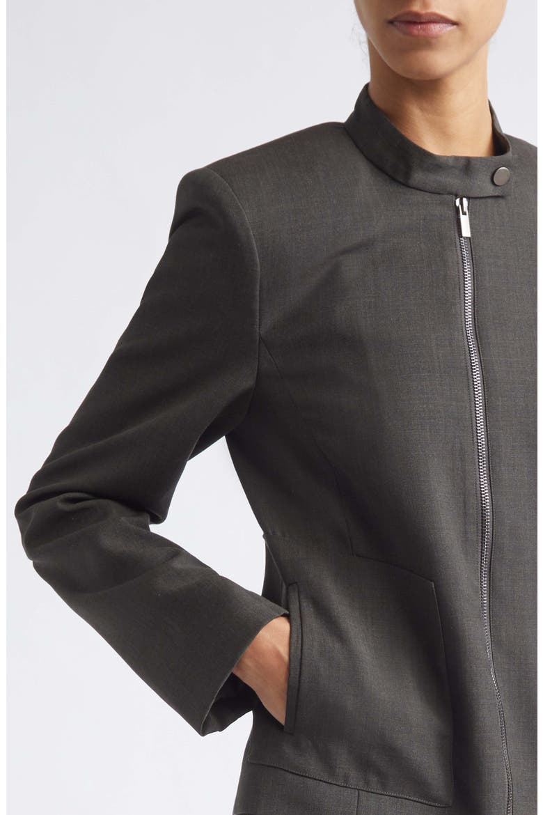 Wool Blend Moto Jacket, Alternate, color, UMBER