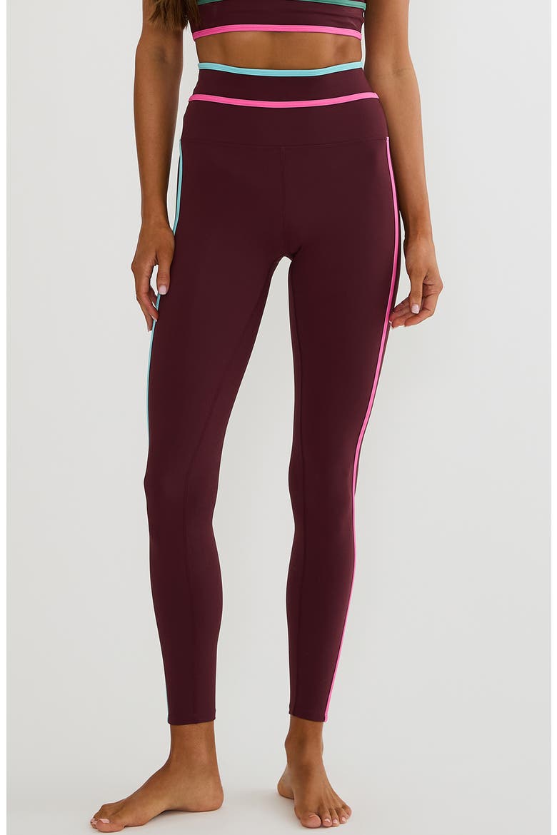 Solara High Waist Colorblock Leggings, Main, color, RASPBERRY BLOOM COLORBLOCK