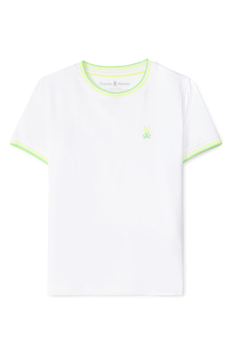 Psycho Bunny Kids' Andrews Tipped Ringer T-Shirt, Main, color, White