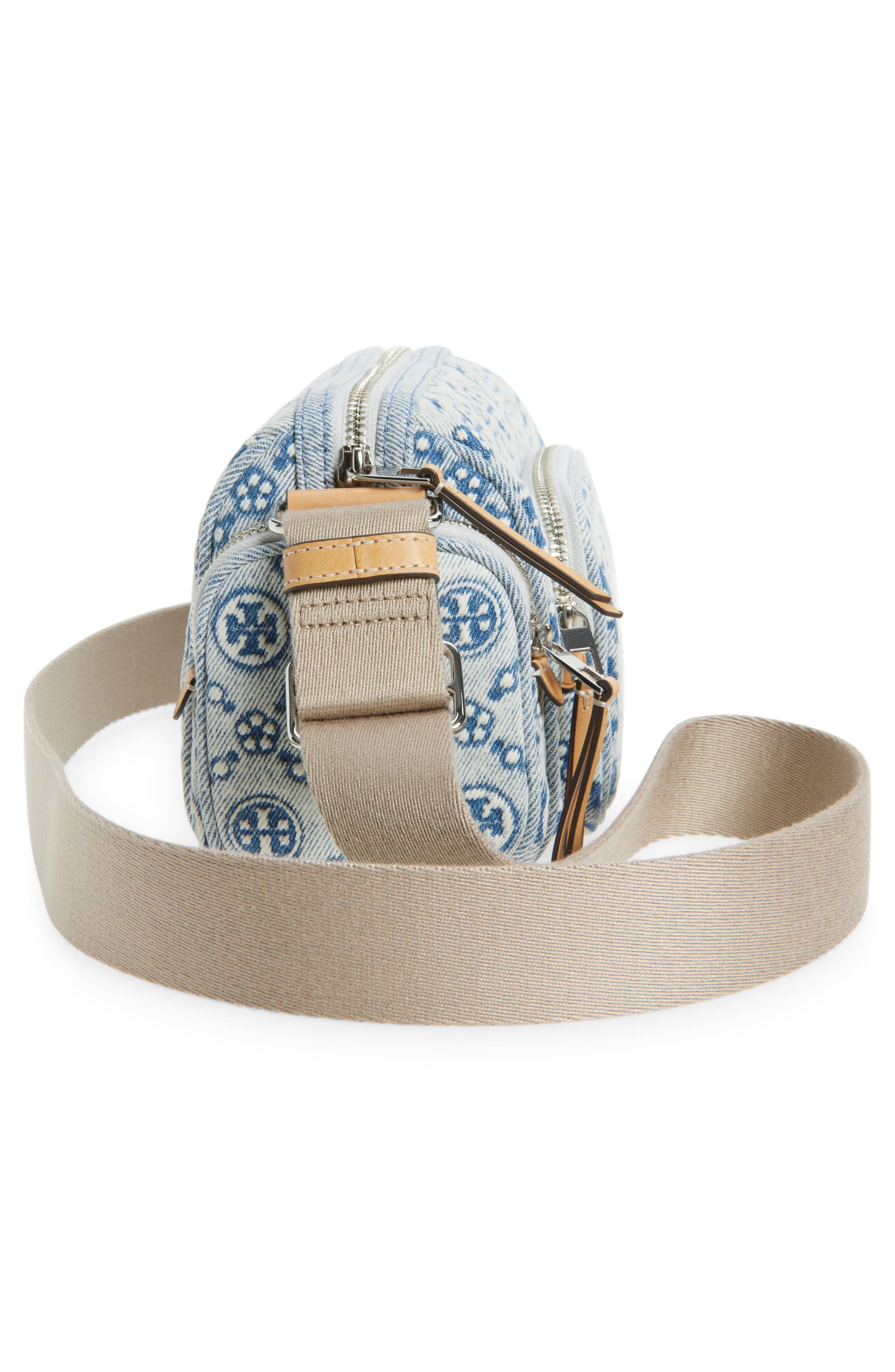 Tory Burch T Monogram Denim Pocket Crossbody Bag, Alternate, color, Powder Blue