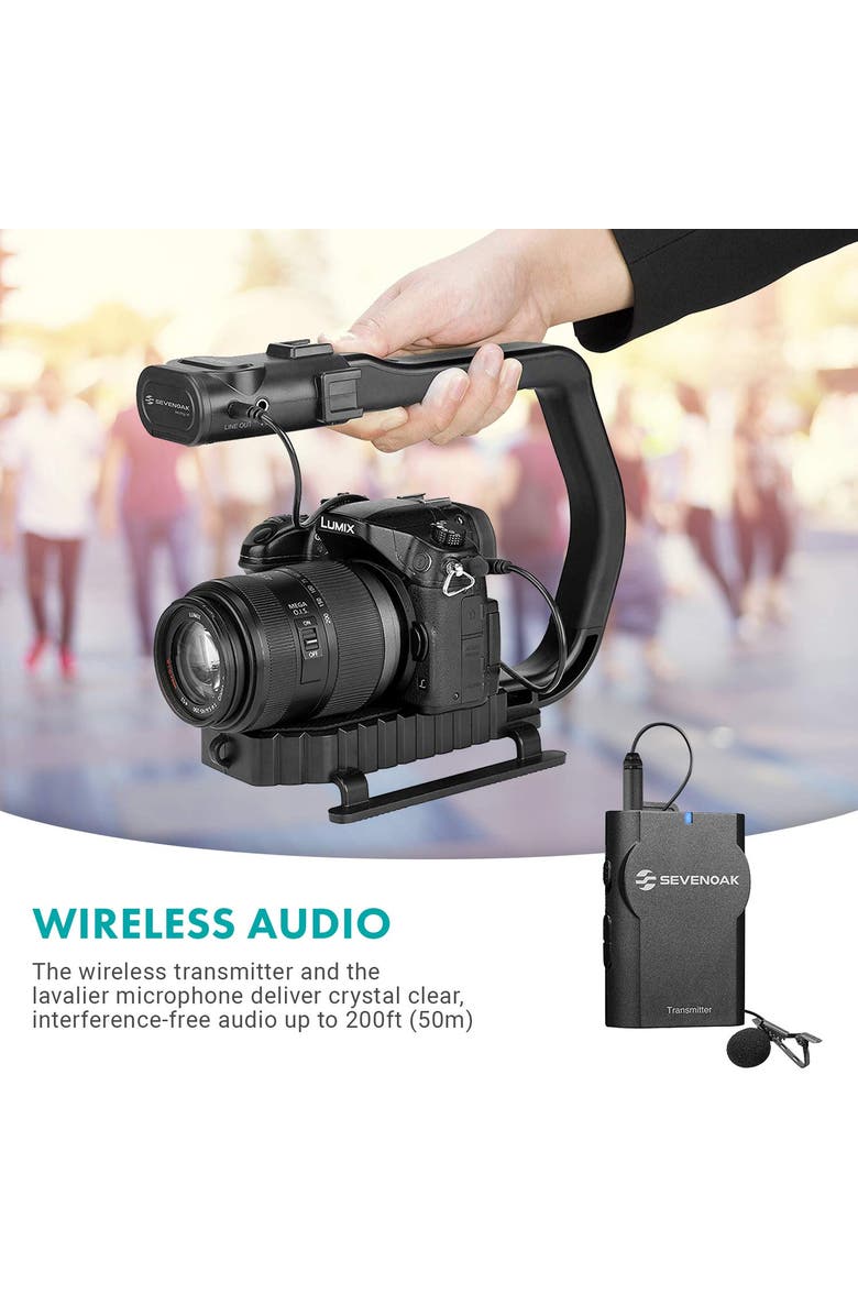 MOVO MicRig-W1 Wireless Microphone Filmmaker Handle, Alternate, color, Black