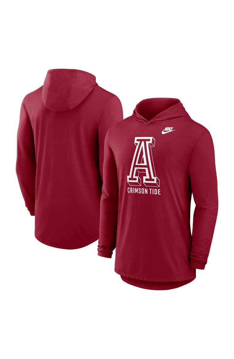 Nike Men
s Nike Crimson Alabama Crimson Tide Legacy Tri-Blend Dri-FIT Long Sleeve Hoodie T-Shirt, Main, color, Crimson