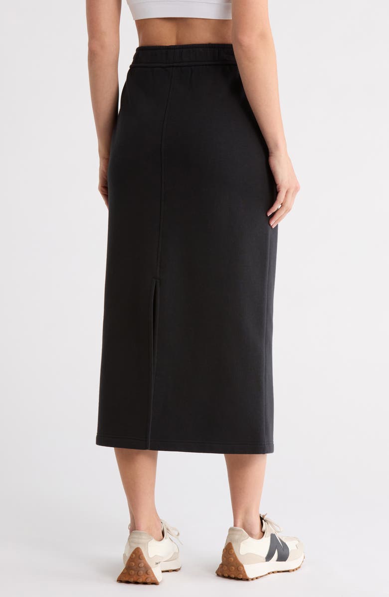 Z by Zella Feather Fleece Midi Skirt, Alternate, color, Black