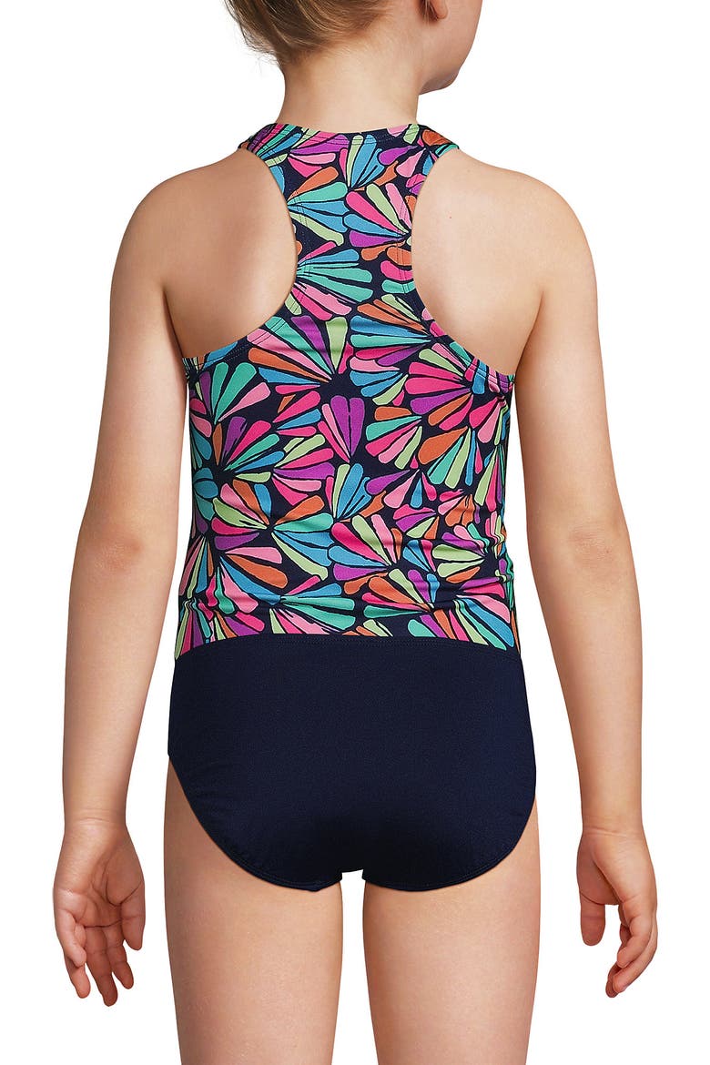 Girls Tankini Swimsuit Top, Alternate, color, Deep Sea Navy Fun Shells