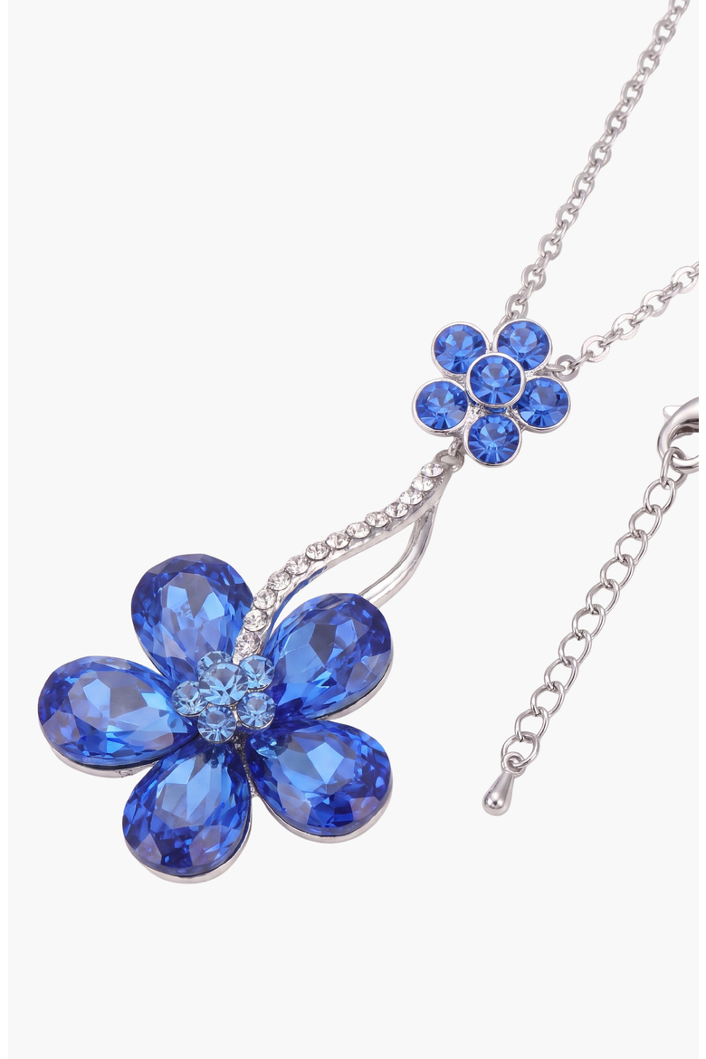 Sapphire Crystal Daisy Flower Pendant Necklace, Alternate, color, Sapphire