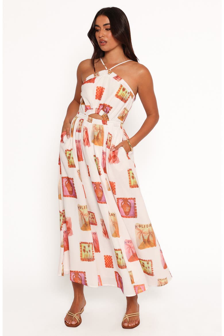 Madi Cutout Sleeveless Maxi Dress, Alternate, color, WHITE MULTI
