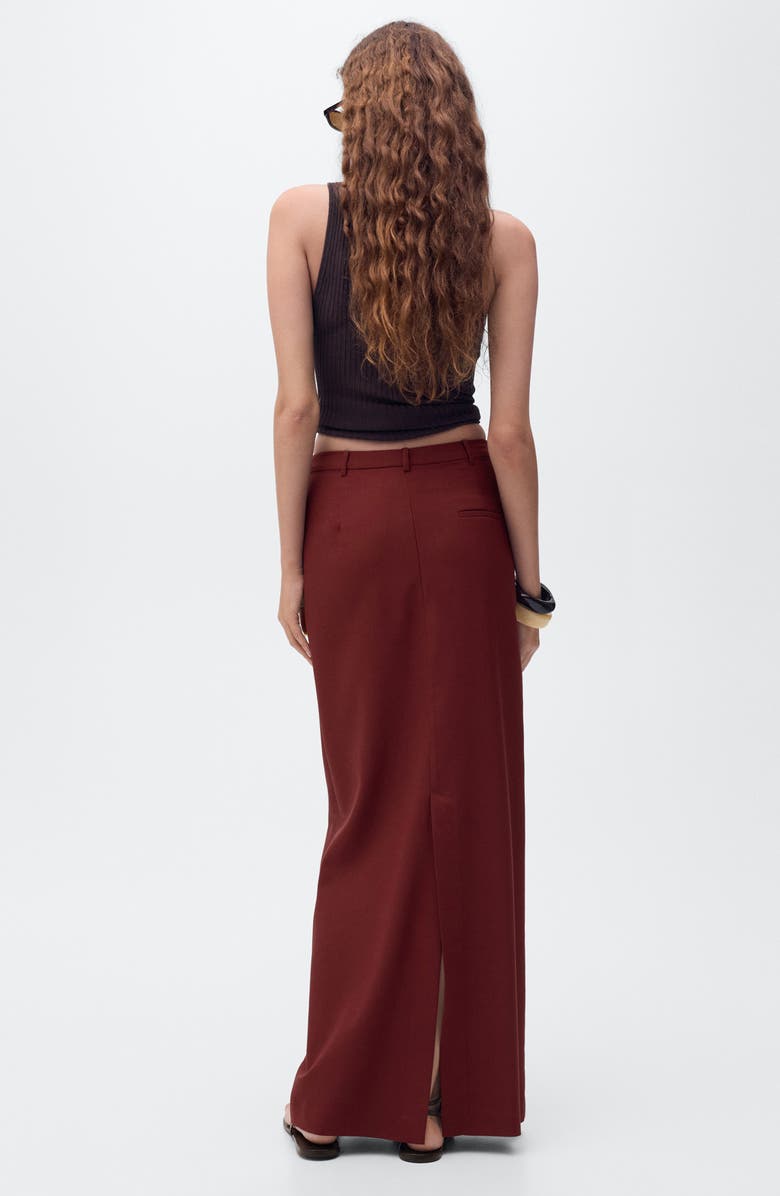 MANGO High Waist Pencil Skirt, Alternate, color, Burgundy