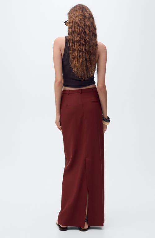 Mango High Waist Pencil Skirt In Red