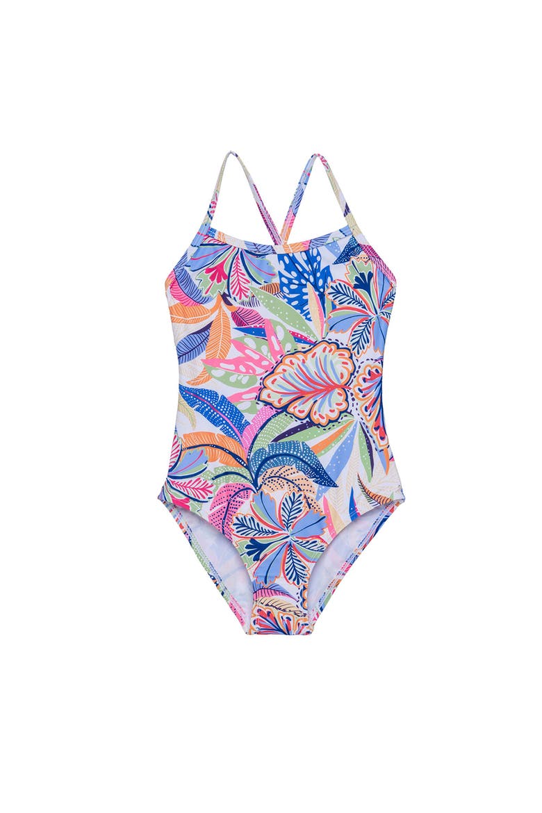 Tropic Fun Criss Cross Back One Piece, Main, color, Multi-Tropic