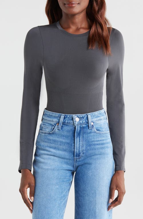 Pinsy Butter Sculpt Long Sleeve Bodysuit In Grey