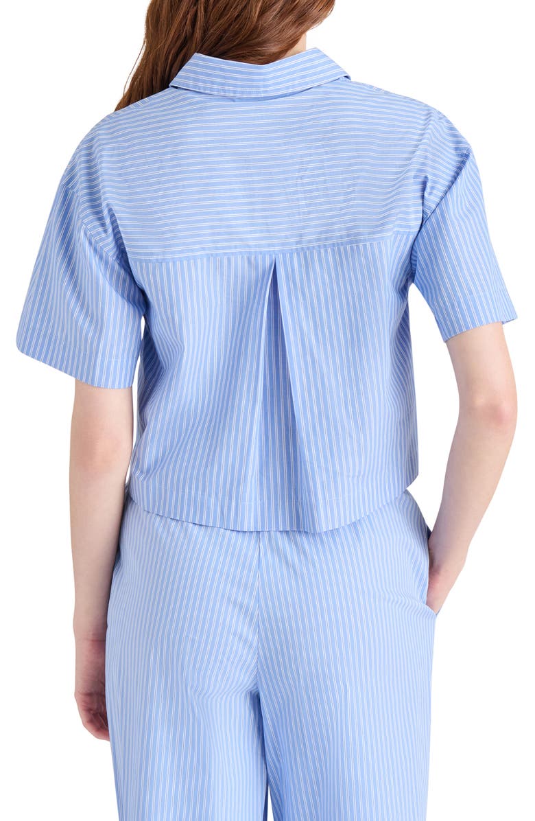 Steve Madden Tula Stripe Short Sleeve Button-Up Shirt, Alternate, color,