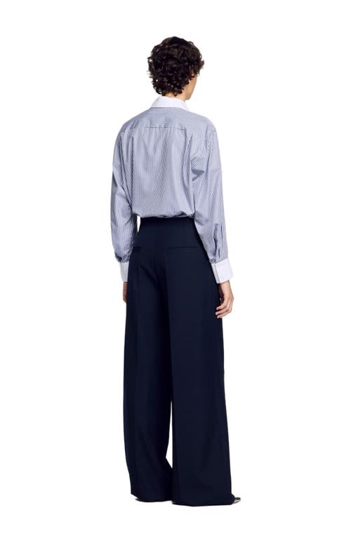 Sandro Suit Trousers In Navy Blue