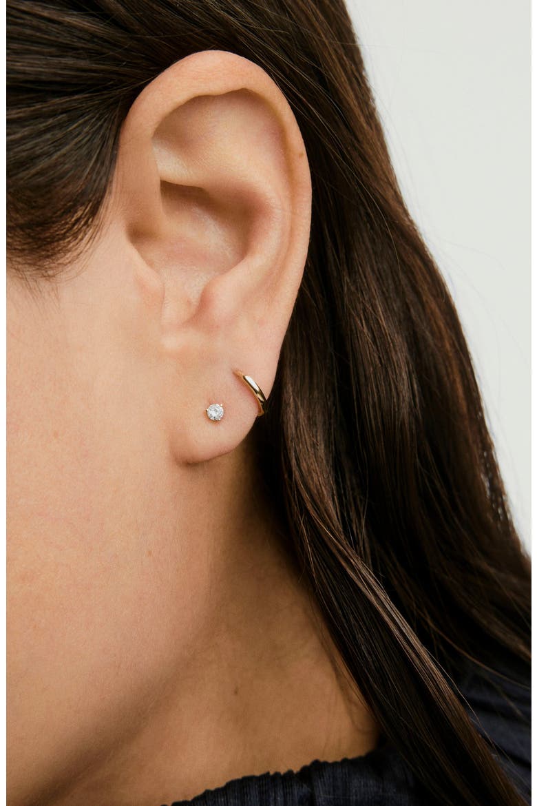 Single Diamond Stud Earring, Alternate, color, Yellow Gold