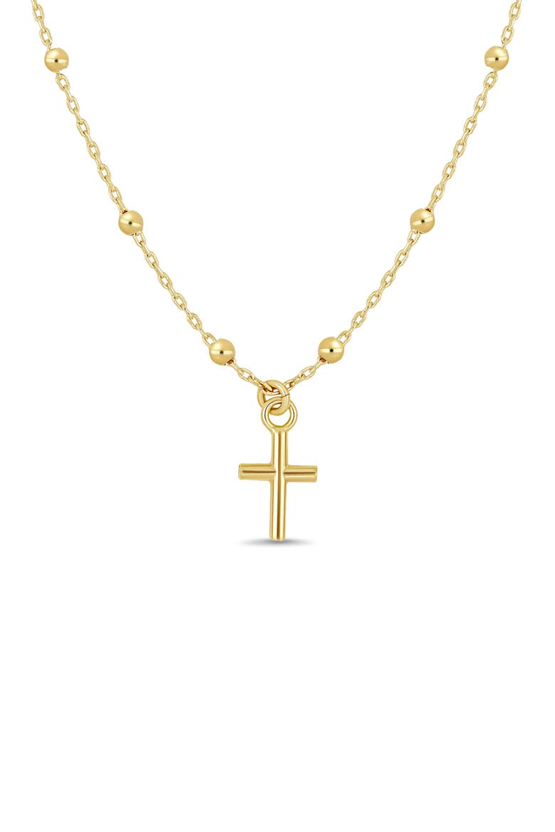 14K Gold Cross Pendant Necklace, Alternate, color, 14K YELLOW GOLD