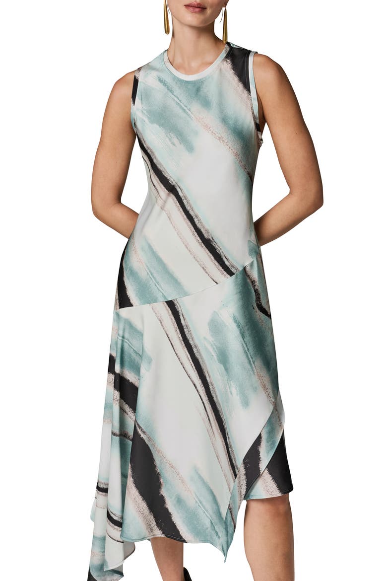 Sleeveless Asymmetric Hem Dress, Alternate, color, WATERLILY MULTI