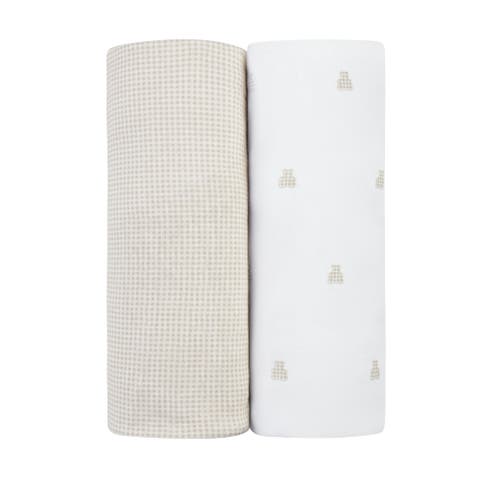 Gingham Bear Collection Baby Fitted Crib Sheets 2 Pack