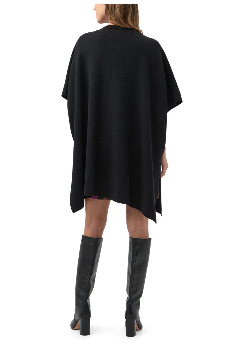 Trina Turk Sapphire Oversized Knit Poncho, Alternate, color, Black