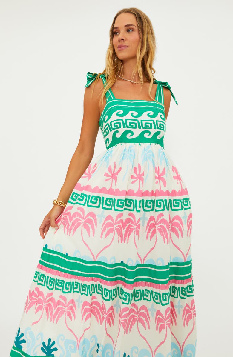 Beach Riot Cami Print Cover-Up Maxi Sundress, Alternate, color, Tropical Palm