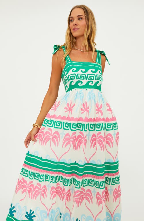Shop Beach Riot Cami Print Cover-up Maxi Sundress In Tropical Palm
